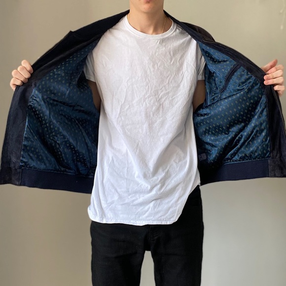 Vintage GAP Suede and Leather Dark Purple Jacket - Picture 4 of 9